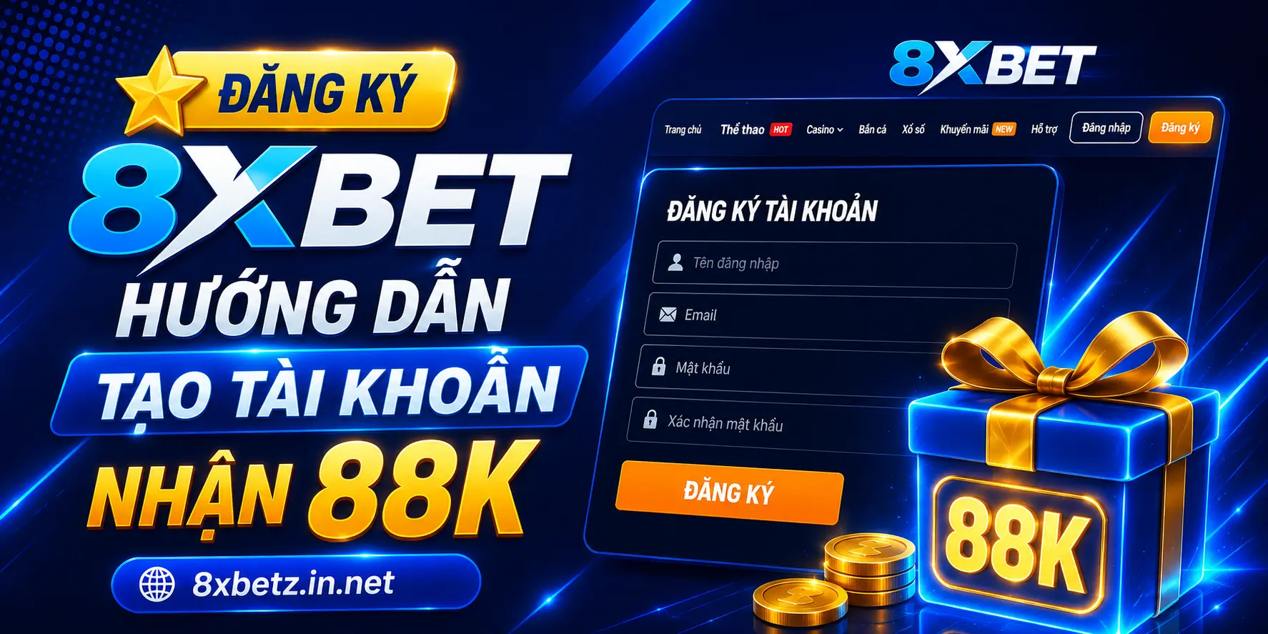 Mỗi cá nhân chỉ được đăng ký 1 tài khoản — đa tài khoản sẽ bị khóa toàn bộ.Hướng dẫn đăng ký 8XBET chi tiết trong 30 giây